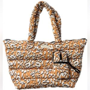 NWT Ted Baker Leopard Print Oversized Puffer Tote Bag